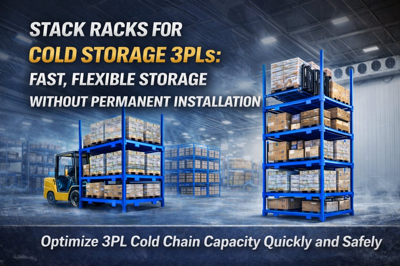 Stack racks for cold storage 3PLs