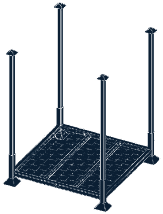 Single portable stack rack with removable posts